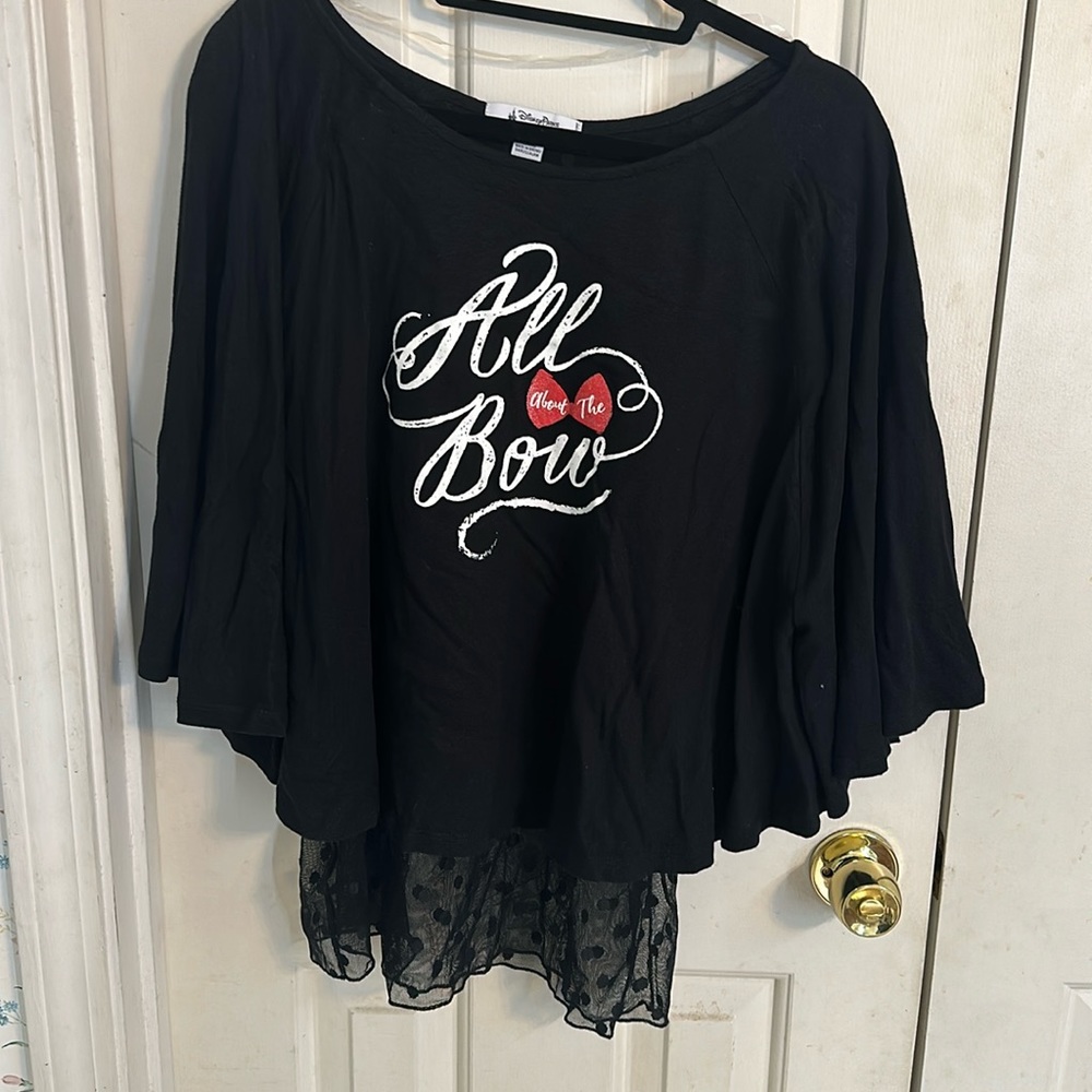 Disney Parks caplet with sheer polka dot mesh